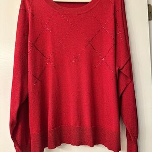Alfani Women's Red Crew Neck Sweater